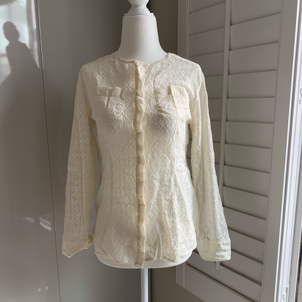 Van Heusen Button Down Lace Blouse